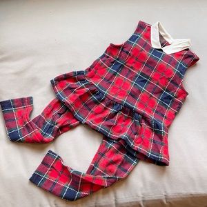 🎄Holiday Plaid Janie and Jack top and bottom set🎄girls 6